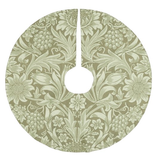 Jupon De Sapin En Polyester Brossé William Morris Fleur verte tournesol (Devant)