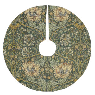Jupon De Sapin En Polyester Brossé William Morris Honeysuckle Vert Floral
