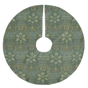 Jupon De Sapin En Polyester Brossé William Morris Ispahan Vert sarcelle Floral Art