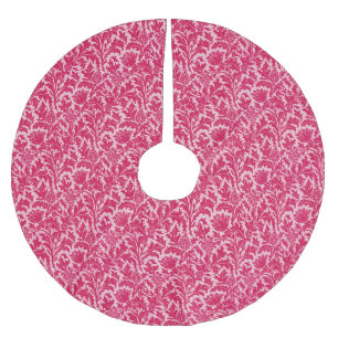 Jupon De Sapin En Polyester Brossé William Morris Thistle Damask, Fuchsia Pink
