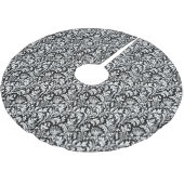 Jupon De Sapin En Polyester Brossé William Morris Thistle Damask, noir et blanc (Angle)