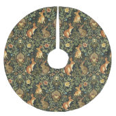 Jupon De Sapin En Polyester Brossé William Morris Woodland Lapins floraux Noël (Devant)