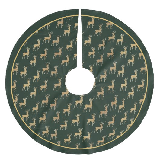 Jupon De Sapin En Polyester Brossé Winter Wonderland Gold Reindeer Tree Skirt (Devant)