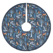 Jupon De Sapin En Polyester Brossé Winter Woodland Blue/Gold ID785 (Devant)