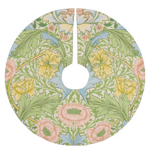 Jupon De Sapin En Polyester Brossé Wm Morris Myrtle Floral Art Nouveau Pastel