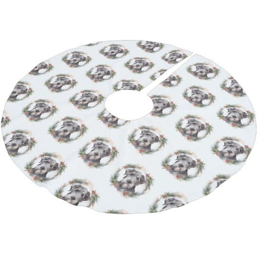 Jupon De Sapin En Polyester Brossé Wolfhound Festive Wreath (Angle)