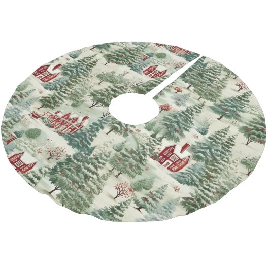 Jupon De Sapin En Polyester Brossé Woodland rustique Pays Noël mignon Cosy (Angle)