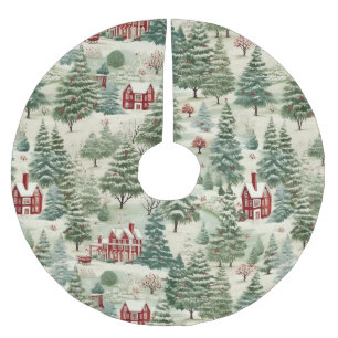 Jupon De Sapin En Polyester Brossé Woodland rustique Pays Noël mignon Cosy
