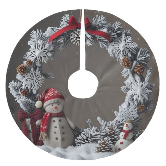 Jupon De Sapin En Polyester Brossé Wreath (Devant)