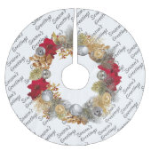 Jupon De Sapin En Polyester Brossé Wreath de Noël BLANC (Devant)