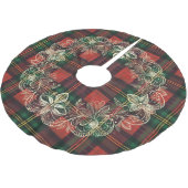 Jupon De Sapin En Polyester Brossé Wreath plaid et dentelle d'hiver (Angle)