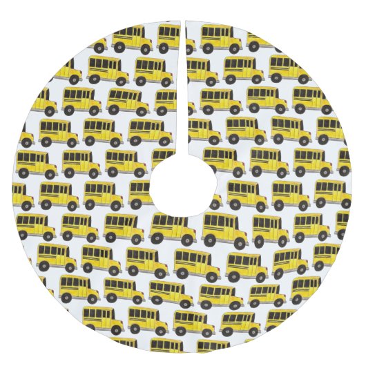 Jupon De Sapin En Polyester Brossé Yellow School Bus Print Bus Driver Teacher (Devant)