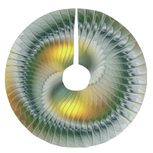 Jupon De Sapin En Polyester Brossé Yin Yang couleurs de Noël Art Abstrait fractal