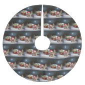 Jupon De Sapin En Polyester Brossé Yorkshire Terrier Caravan Christmas Adventure (Devant)