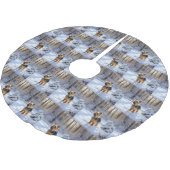 Jupon De Sapin En Polyester Brossé Yorkshire Terrier Laisser Neige Noël (Angle)