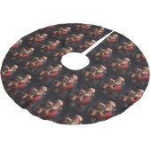 Jupon De Sapin En Polyester Brossé Yorkshire Terrier Santa Claus Festive Noël (Angle)