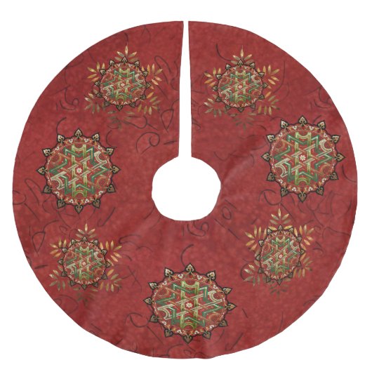 Jupon De Sapin En Polyester Brossé Yule Mandala (Devant)