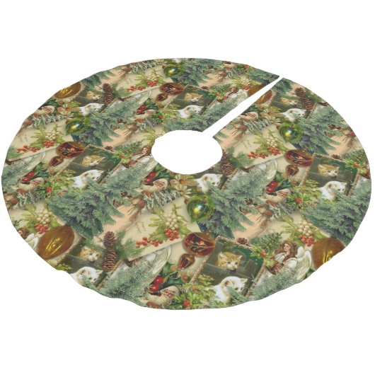 Jupon De Sapin En Polyester Brossé Yuletide Splendor victorienne (Angle)