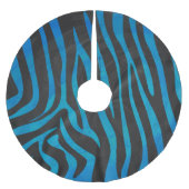 Jupon De Sapin En Polyester Brossé Zebra Black et Blue Print (Devant)