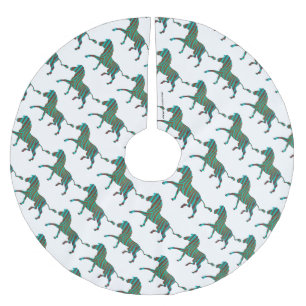 Jupon De Sapin En Polyester Brossé Zebra Black et Green Print