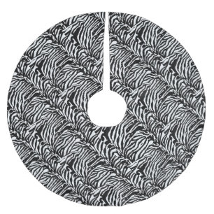 Jupon De Sapin En Polyester Brossé Zebra Camouflage Motif artistique noir et blanc