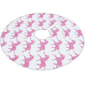Jupon De Sapin En Polyester Brossé Zebra Hot rose et blanc Silhouette (Angle)