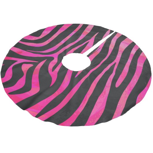 Jupon De Sapin En Polyester Brossé Zebra noir et rose chaud (Angle)