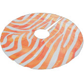 Jupon De Sapin En Polyester Brossé Zebra Orange and White Print (Angle)