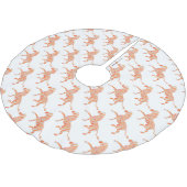 Jupon De Sapin En Polyester Brossé Zebra Orange et Silhouette blanche (Angle)