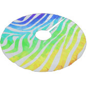 Jupon De Sapin En Polyester Brossé Zebra Rainbow et White Print (Angle)