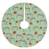 Jupon De Sapin En Polyester Brossé Zèbres parmi les fleurs d'Hibiscus (Devant)