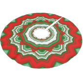 Jupon De Sapin En Polyester Brossé ZigZag rouge et vert (Angle)