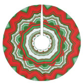 Jupon De Sapin En Polyester Brossé ZigZag rouge et vert (Devant)