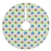 Jupon De Sapin Imitation Lin Aquarelle Papillons Arbre Jupe (Devant)