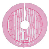 Jupon De Sapin Imitation Lin Bambooey Bamboo Stripe in Pink Personalized (Devant)
