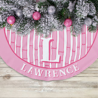 Jupon De Sapin Imitation Lin Bambooey Rayure de Bambou en Rose Personnalisé