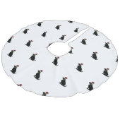 Jupon De Sapin Imitation Lin Black Labrador Retriever Motif de Noël (Angle)