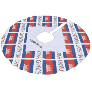 Jupon De Sapin Imitation Lin Cambodge Drapeau Cambodgien Personnalisé au Nom