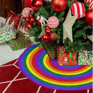 Jupon De Sapin Imitation Lin Cercles concentriques arc-en-ciel