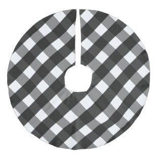 JUPON DE SAPIN IMITATION LIN CHECK DE GINGHAM NOIR ET BLANC