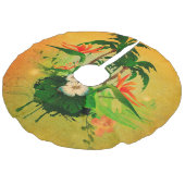 Jupon De Sapin Imitation Lin Conception tropicale avec des fleurs et des (Angle)