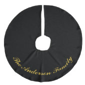 Jupon De Sapin Imitation Lin Custom Family Name Black Christmas Tree Skirt (Devant)