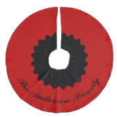 Jupon De Sapin Imitation Lin Custom Family Name Black Red Christmas Tree Skirt (Devant)