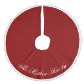 Jupon De Sapin Imitation Lin Dramatic Red Personalized Name Holiday Tree Skirt  (Devant)