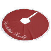 Jupon De Sapin Imitation Lin Dramatic Red Personalized Name Holiday Tree Skirt  (Angle)