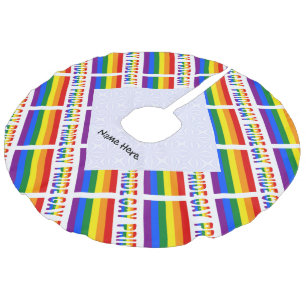 Jupon De Sapin Imitation Lin Drapeau arc-en-ciel et Gay Pride personnalisé en m