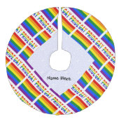 Jupon De Sapin Imitation Lin Drapeau gay pride et arc-en-ciel Carrelé personnal (Devant)