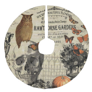 Jupon De Sapin Imitation Lin Hibou et crâne vintages modernes de Halloween