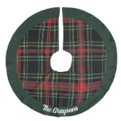 Jupon De Sapin Imitation Lin Holiday Plaid Personalized Christmas Tree Skirt (Devant)
