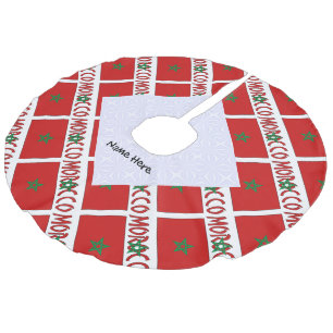 Jupon De Sapin Imitation Lin Maroc Drapeau Marocain Carrelé Nom Personnalisé